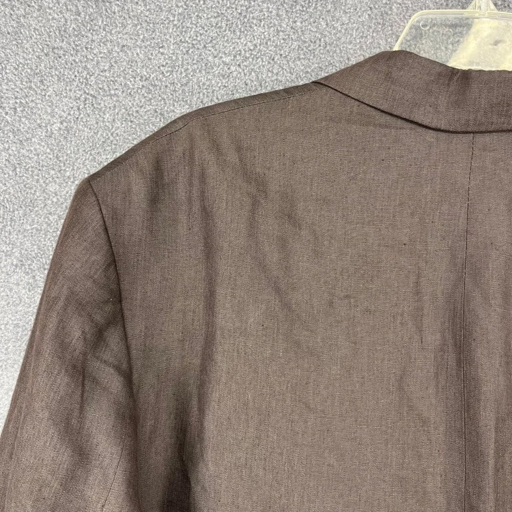 Zara Blazer Mens 42 Brown Linen Blend SS25 Two Button Notch Lapel Sport Coat